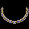 Image 1 : 50.67 ctw Tanzanite & Diamond Bracelet 14K Yellow Gold - REF-1746X2R - SKU:43495