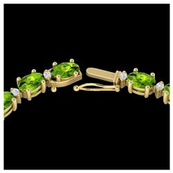 34 ctw Peridot & VS/SI Diamond Necklace White 10K Yellow Gold - REF-213H6M - SKU:21600