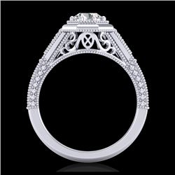 0.84 ctw VS/SI Diamond Solitaire Art Deco Ring 18K White Gold - REF-236X4R - SKU:37091