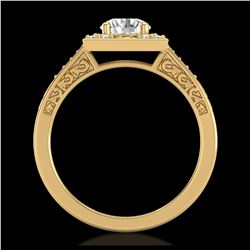 1.10 ctw VS/SI Diamond Art Deco Ring 18K Yellow Gold - REF-227V3Y - SKU:37267