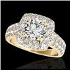 Image 1 : 2.5 ctw H-SI/I Diamond Solitaire Halo Ring 10K Yellow Gold - REF-211N4A - SKU:33645