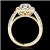 Image 2 : 2.5 ctw H-SI/I Diamond Solitaire Halo Ring 10K Yellow Gold - REF-211N4A - SKU:33645