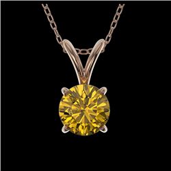 0.56 ctw Intense Yellow Diamond Necklace 10K Rose Gold - REF-70W5H - SKU:36735