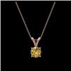 Image 3 : 0.56 ctw Intense Yellow Diamond Necklace 10K Rose Gold - REF-70W5H - SKU:36735