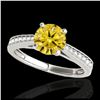 Image 1 : 1.25 ctw SI/I Fancy Intense Yellow Diamond Ring 10K White Gold - REF-188N2A - SKU:35012