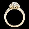Image 2 : 2.19 ctw H-SI/I Diamond Solitaire Halo Ring 10K Yellow Gold - REF-218M2F - SKU:33717