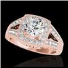 Image 1 : 1.65 ctw H-SI/I Diamond Solitaire Halo Ring 10K Rose Gold - REF-270F2N - SKU:34460
