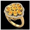 Image 1 : 3 ctw Citrine & VS/SI Diamond Cluster Ring  10K Yellow Gold - REF-63V6Y - SKU:20778