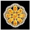 Image 2 : 3 ctw Citrine & VS/SI Diamond Cluster Ring  10K Yellow Gold - REF-63V6Y - SKU:20778