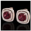 Image 1 : 4.55 ctw Garnet & VS/SI Diamond Earrings 14K Rose Gold - REF-89X3R - SKU:20164