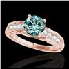 Image 1 : 1.20 ctw SI Fancy Blue Diamond Solitaire Ring 10K Rose Gold - REF-118W6H - SKU:34940
