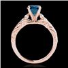 Image 2 : 1.20 ctw SI Fancy Blue Diamond Solitaire Ring 10K Rose Gold - REF-118W6H - SKU:34940