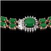 Image 3 : 43.97 ctw Emerald & Diamond Necklace 14K Rose Gold - REF-482N4A - SKU:44682