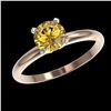 Image 2 : 1 ctw Intense Yellow Diamond Ring 10K Rose Gold - REF-187X5R - SKU:32893