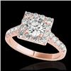 Image 1 : 2 ctw H-SI/I Diamond Solitaire Halo Ring 10K Rose Gold - REF-158F2N - SKU:34133