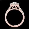Image 2 : 2 ctw H-SI/I Diamond Solitaire Halo Ring 10K Rose Gold - REF-158F2N - SKU:34133