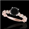 Image 1 : 1.50 ctw VS Black Diamond Solitaire Ring 10K Rose Gold - REF-53X2R - SKU:34884