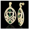 Image 2 : 7 ctw Emerald & VS/SI Diamond Heart Earrings 18K Yellow Gold - REF-381M8F - SKU:21154