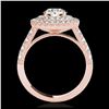 Image 2 : 3 ctw H-SI/I Diamond Solitaire Halo Ring 10K Rose Gold - REF-321X7R - SKU:34221