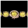 Image 1 : 78 ctw Citrine & VS/SI Diamond Bracelet 14K Rose Gold - REF-212R7K - SKU:22254