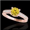Image 1 : 1.45 ctw SI Intense Yellow Diamond Ring 10K Rose Gold - REF-231Y8X - SKU:34764