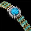 Image 2 : 29.89 ctw Swiss Topaz & Diamond Bracelet 14K Yellow Gold - REF-245M6F - SKU:45913