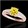 Image 1 : 1.40 ctw SI/I Fancy Intense Yellow Diamond Ring 10K Rose Gold - REF-190M9F - SKU:35004