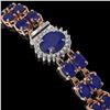 Image 2 : 19.57 ctw Sapphire & Diamond Bracelet 14K Rose Gold - REF-145A2V - SKU:45429