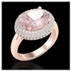 Image 1 : 4.50 ctw Morganite & VS/SI Diamond Ring 14K Rose Gold - REF-155H3M - SKU:20918
