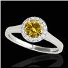 Image 1 : 1.11 ctw SI/I Fancy Intense Yellow Diamond Ring 10K White Gold - REF-184X3R - SKU:33821