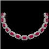 Image 1 : 61.92 ctw Ruby & Diamond Bracelet 14K White Gold - REF-1288K4W - SKU:43487