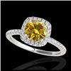 Image 1 : 1.50 ctw SI/I Fancy Intense Yellow Diamond Ring 10K White Gold - REF-135H2M - SKU:33341