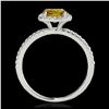 Image 2 : 1.50 ctw SI/I Fancy Intense Yellow Diamond Ring 10K White Gold - REF-135H2M - SKU:33341