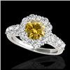 Image 1 : 2.25 ctw SI/I Fancy Intense Yellow Diamond Ring 10K White Gold - REF-231M8F - SKU:33389