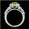 Image 2 : 2.25 ctw SI/I Fancy Intense Yellow Diamond Ring 10K White Gold - REF-231M8F - SKU:33389