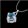 Image 2 : 1.57 ctw Fancy Intense Blue Diamond Necklace 18K White Gold - REF-154H5M - SKU:37635