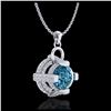 Image 3 : 1.57 ctw Fancy Intense Blue Diamond Necklace 18K White Gold - REF-154H5M - SKU:37635