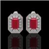 Image 1 : 13.75 ctw Ruby & Diamond Earrings 14K White Gold - REF-266Y4X - SKU:43415