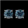 Image 1 : 1.55 ctw Intense Blue Diamond Stud Earrings 10K White Gold - REF-127V5Y - SKU:36615