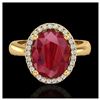 Image 1 : 3 ctw Ruby And VS/SI Diamond Ring 18K Yellow Gold - REF-64X9R - SKU:21113