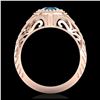 Image 3 : 1.07 ctw Fancy Intense Blue Diamond Art Deco Ring 18K Rose Gold - REF-200X2R - SKU:37475