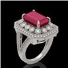 Image 2 : 7.11 ctw Ruby & Diamond Ring 14K White Gold - REF-171F5N - SKU:43367