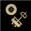 Image 3 : 2.09 ctw Fancy Black Diamond Art Deco Stud Earrings 18K Yellow Gold - REF-172X7R - SKU:38012