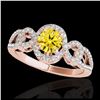 Image 1 : 1.38 ctw SI/I Fancy Intense Yellow Diamond Ring 10K Rose Gold - REF-188V2Y - SKU:33926