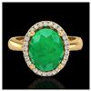 Image 1 : 3 ctw Emerald & VS/SI Diamond Ring 18K Yellow Gold - REF-64H9M - SKU:21104