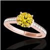 Image 1 : 1.50 ctw SI/I Fancy Intense Yellow Diamond Ring 10K Rose Gold - REF-204H5M - SKU:34933