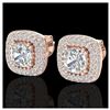 Image 1 : 2.16 ctw VS/SI Diamond Earrings Halo 14K Rose Gold - REF-238W2H - SKU:20341