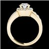 Image 2 : 1.85 ctw H-SI/I Diamond Solitaire Halo Ring 10K Yellow Gold - REF-211V4Y - SKU:34533