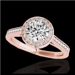 1.93 ctw H-SI/I Diamond Solitaire Halo Ring 10K Rose Gold - REF-327H3M - SKU:33518