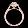 Image 2 : 1.93 ctw H-SI/I Diamond Solitaire Halo Ring 10K Rose Gold - REF-327H3M - SKU:33518